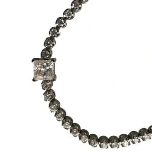 Moissanite‎ Bracelet With Center Stone